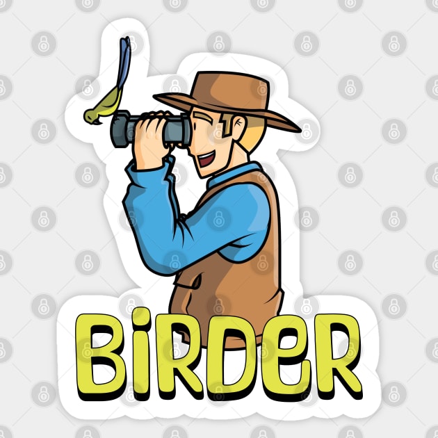 Cartoon Birder Sticker by HolidayBug